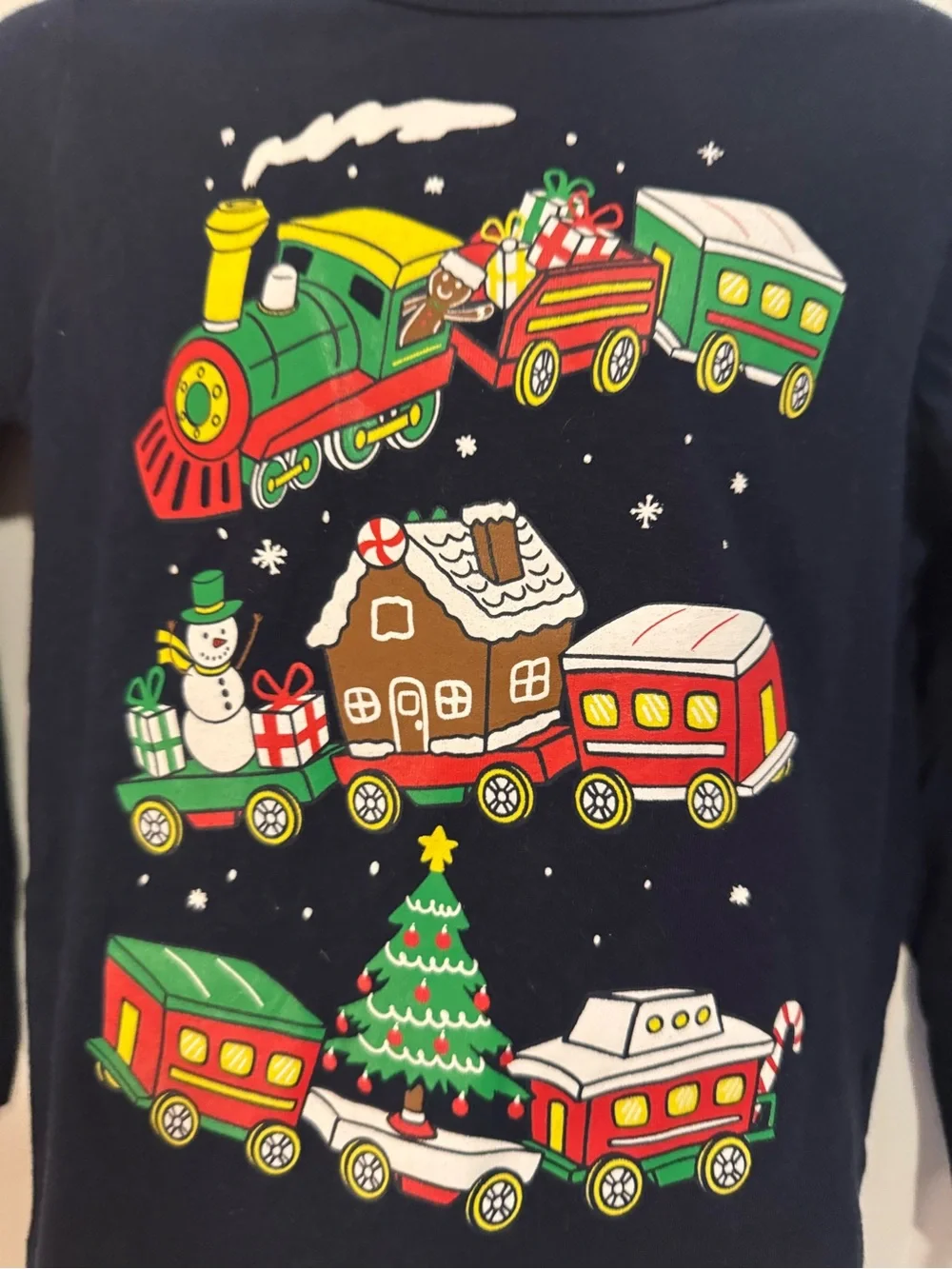 Children’s Place Navy Holiday Train Graphic Long-Sleeve Shirt